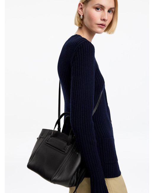 ARKET Blue Leather Tote Bag