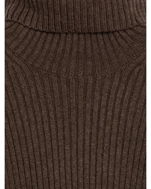 ARKET Brown Roll-Neck Wool Dress