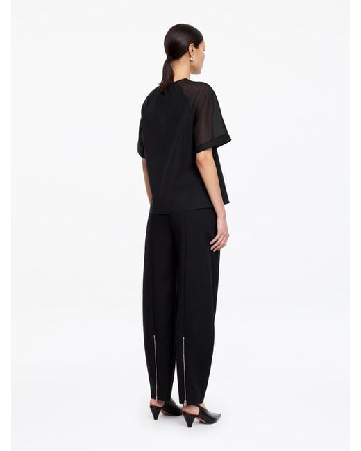 ARKET Black Cotton-Silk Top