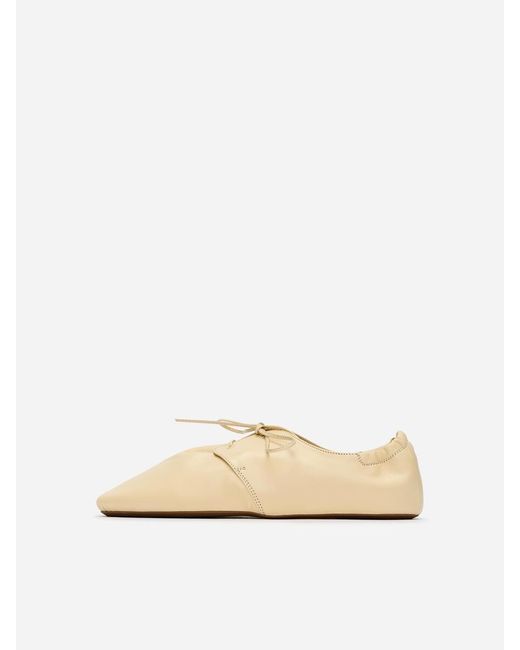 ARKET Natural Soft Leather Lace-Up Shoes