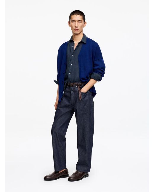 ARKET Blue Regular Linen Shirt for men