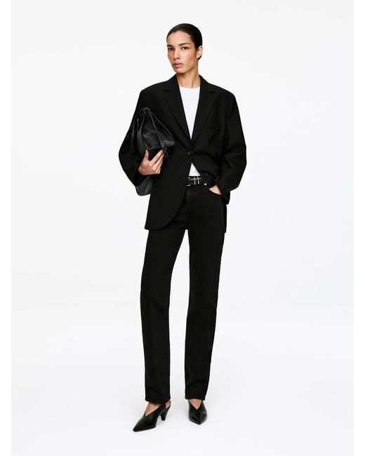 ARKET Black Slingback Leather Pumps