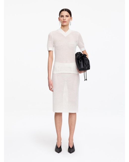 ARKET Natural Knitted Pencil Skirt
