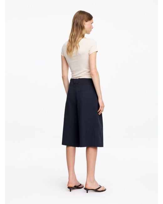 ARKET Blue Tailored Wide-Leg Shorts