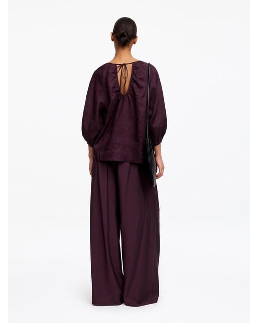ARKET Gathered Linen Blouse