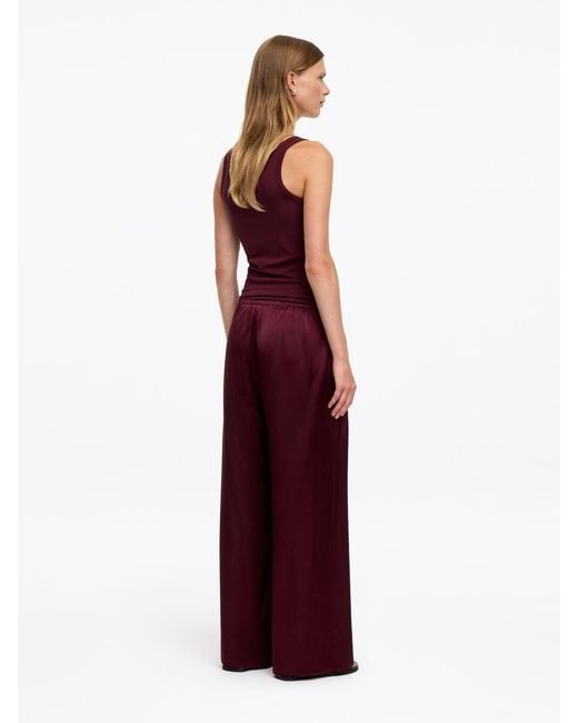 ARKET Red Silk Satin Trousers
