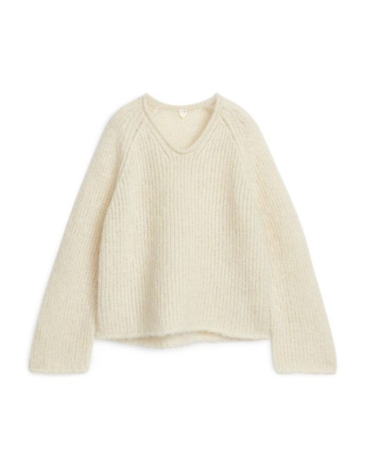 ARKET Natural Loose-knit Wool-mohair Jumper