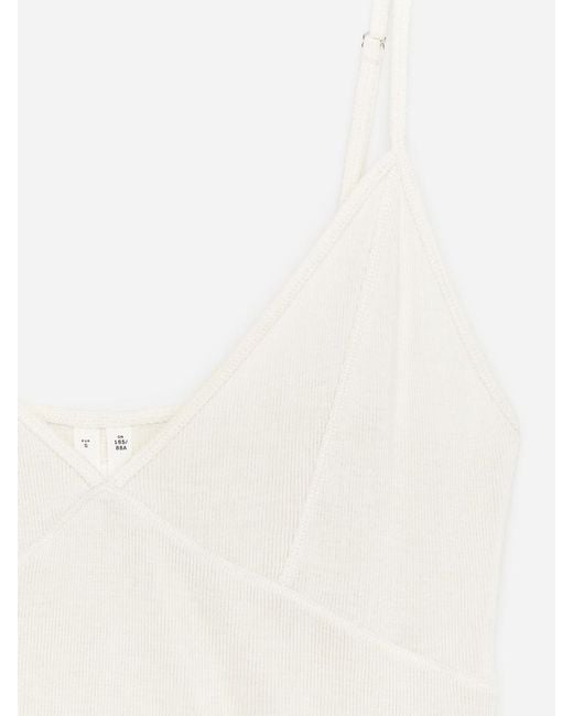 ARKET White Ribbed Silk Strap Top