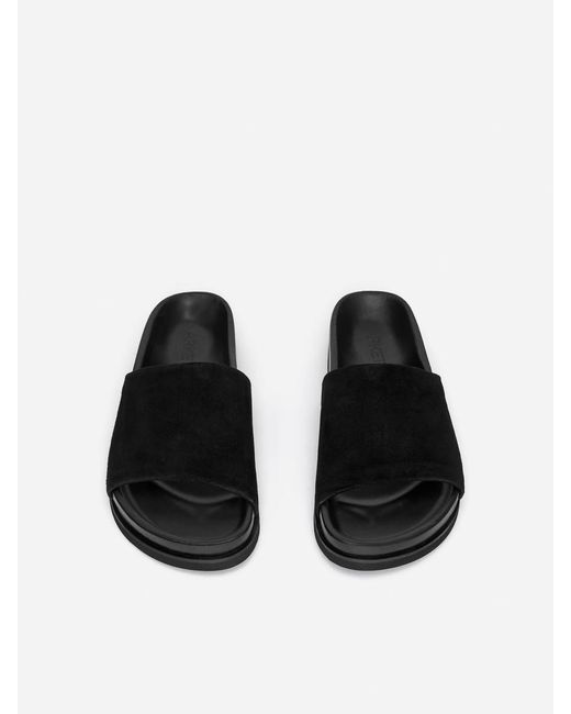 ARKET Black Suede Sandals
