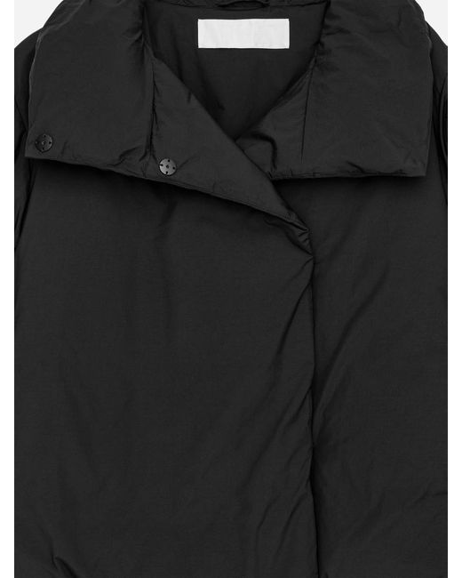 ARKET Black Upcycled Down High-Collar Jacket