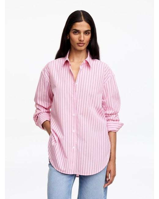 ARKET Pink Relaxed-Fit Poplin Shirt