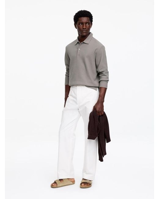 ARKET Gray Waffle Polo Shirt for men