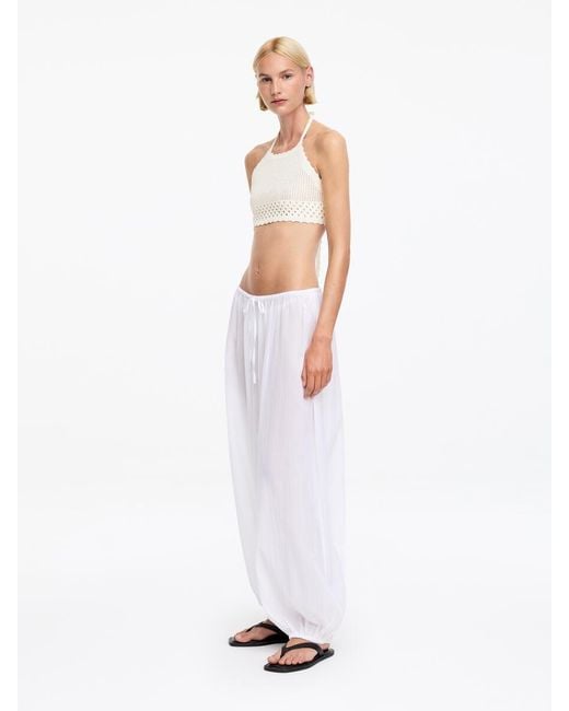 ARKET White Crochet Halterneck Top