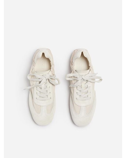 ARKET White Suede Nylon Trainers