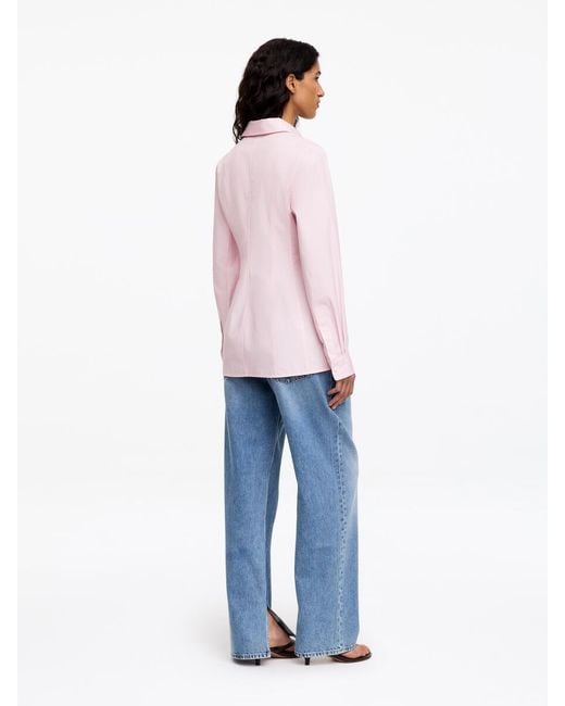 ARKET White Fitted Cotton Poplin Shirt