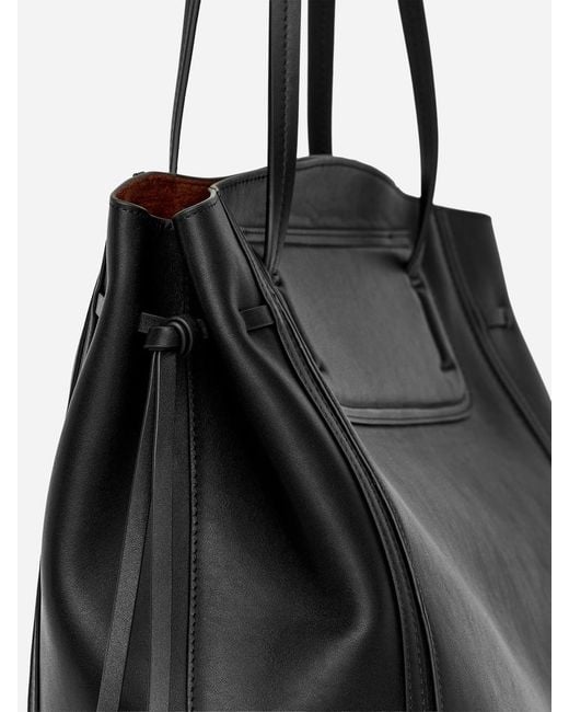 ARKET Black Leather Tote Bag