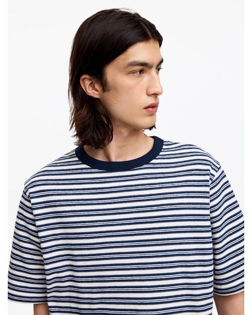 ARKET Blue Relaxed Bouclé T-Shirt for men