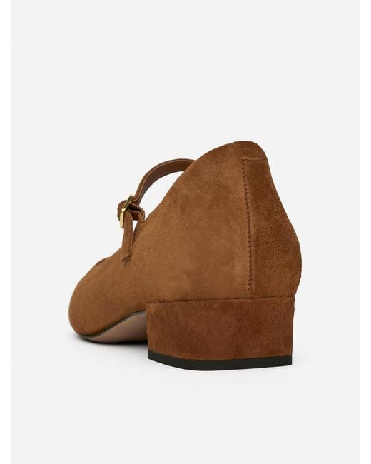 ARKET White Mary Jane Suede Pumps