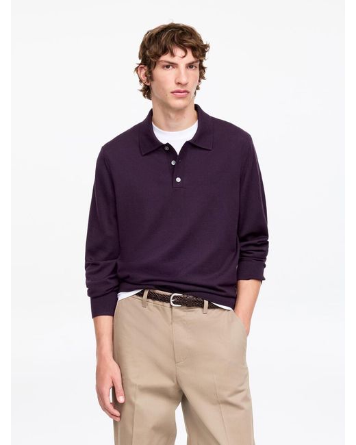 ARKET Blue Merino Polo Jumper for men