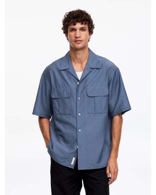 ARKET Blue Oversized Resort Shirt for men