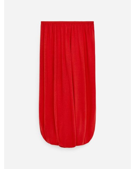 ARKET Red Draped Midi Skirt