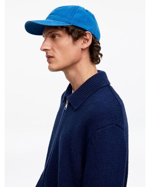 ARKET Blue Washed Cotton Canvas Cap for men