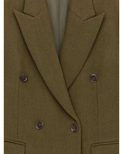 ARKET Green Tailored Wool-Blend Coat