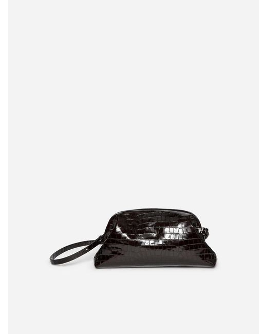 ARKET Black Croco-Embossed Clutch