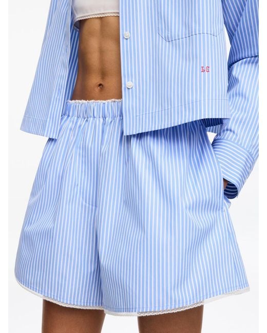 ARKET Blue And Laila Gohar Lace-Trim Shorts