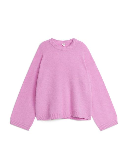 ARKET Pink Pullover Aus Alpaka-Mix