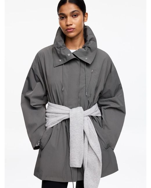 ARKET Gray High-Collar Nylon Jacket