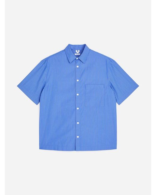 ARKET Blue Short-Sleeve Poplin Shirt for men
