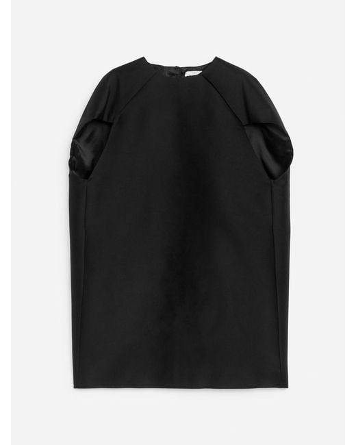 ARKET Black Mini Cape Dress