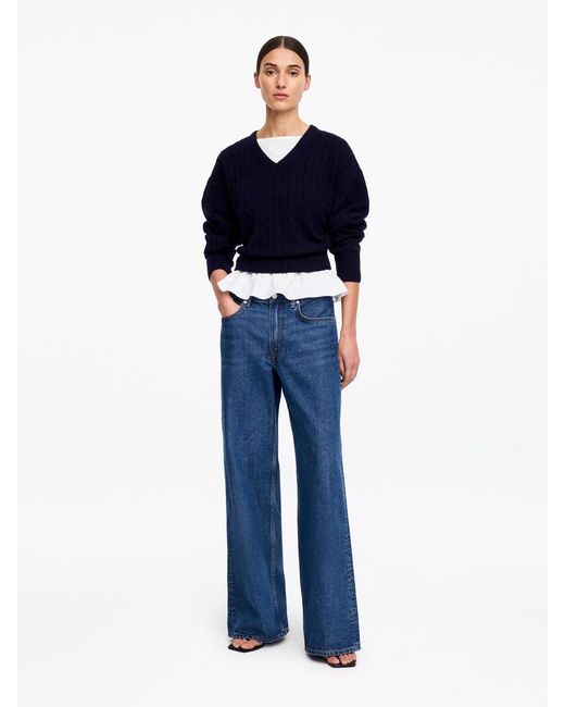 ARKET White Seersucker Smock Top