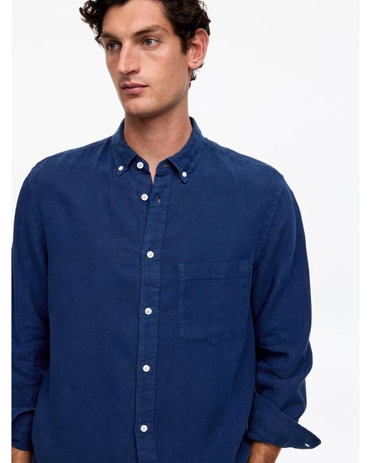 ARKET Blue Relaxed Linen Shirt for men