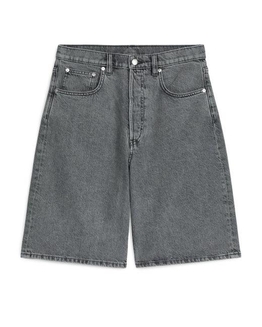 ARKET Gray Loose Denim Shorts