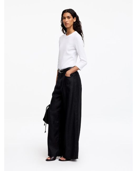 ARKET White Slim Crop-Sleeve Rib T-Shirt