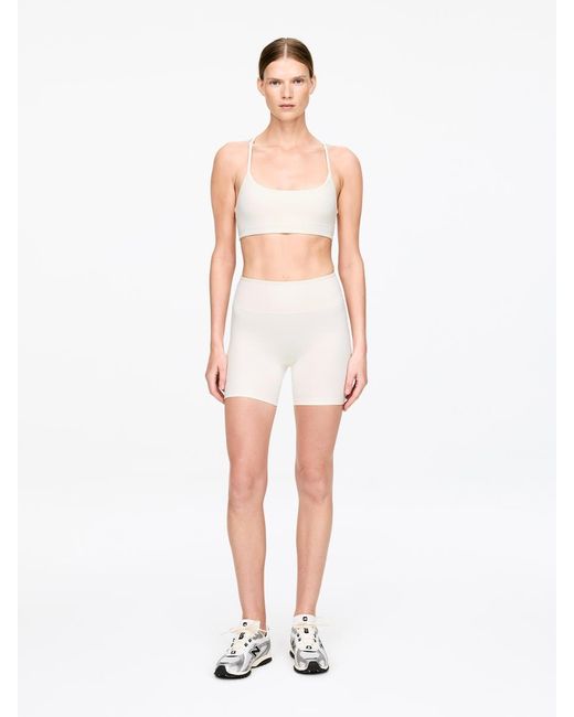 ARKET White Soft Stretch Biker Shorts