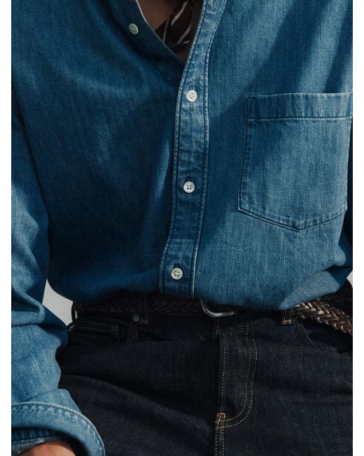 ARKET Blue Regular Denim Shirt for men