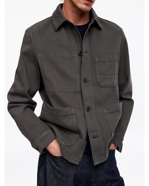ARKET Blue Overdyed Twill Overshirt for men