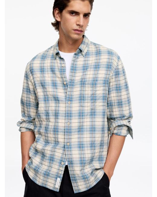 ARKET Blue Regular Flannel Shirt for men