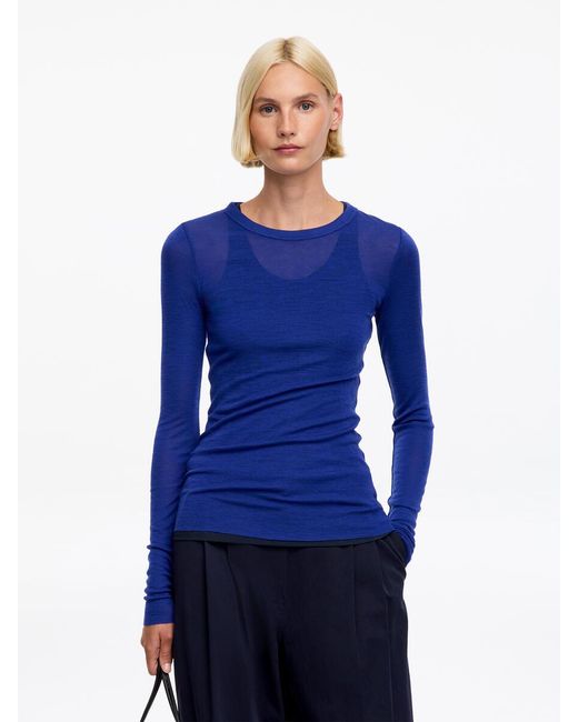 ARKET Blue Long-Sleeved Merino Top
