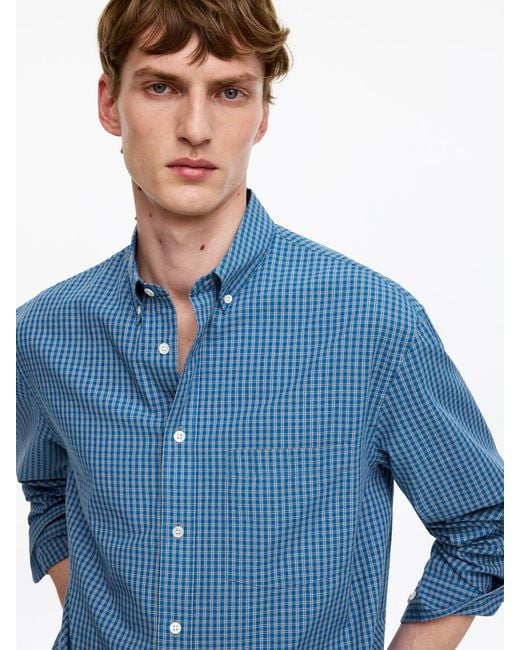 ARKET Blue Relaxed Cotton Shirt for men