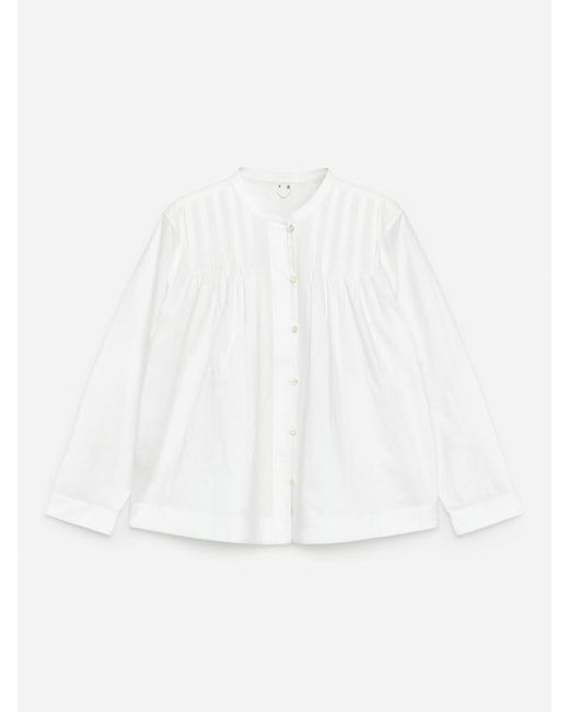 ARKET White Pintuck Blouse
