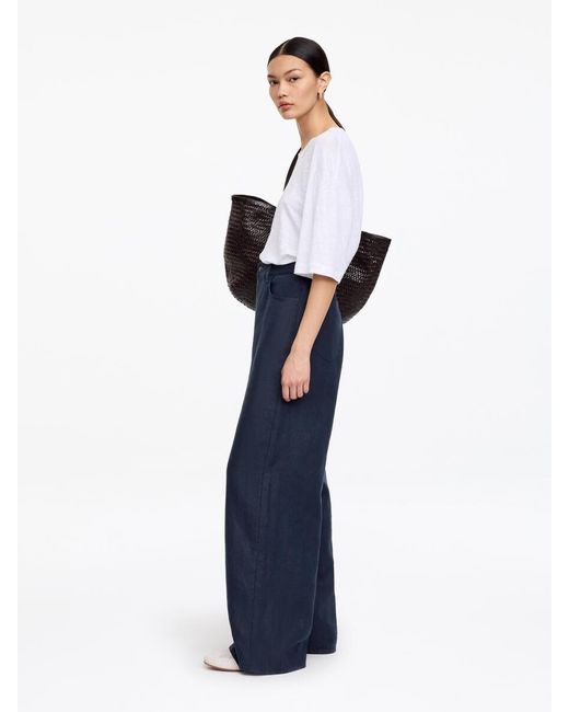 ARKET Blue Five-Pocket Linen Trousers