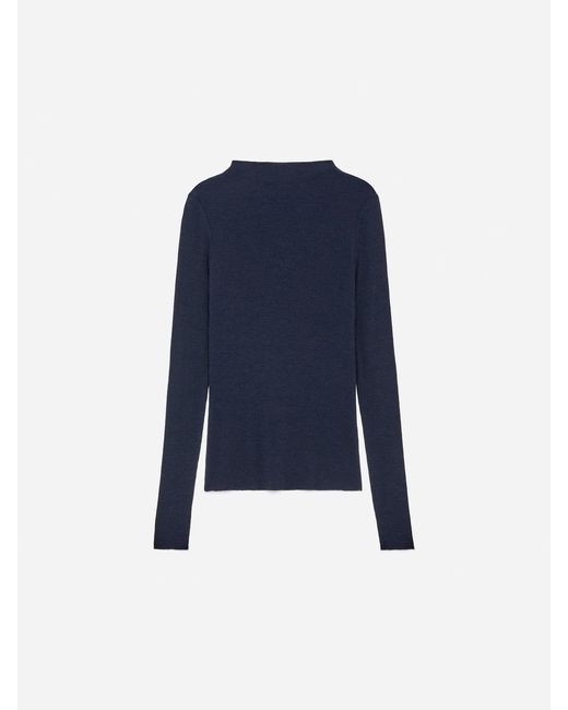 ARKET Blue Rib-Knitted Wool Top