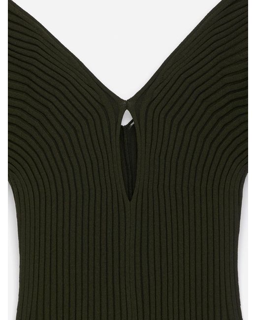 ARKET Black V-Neck Rib Top