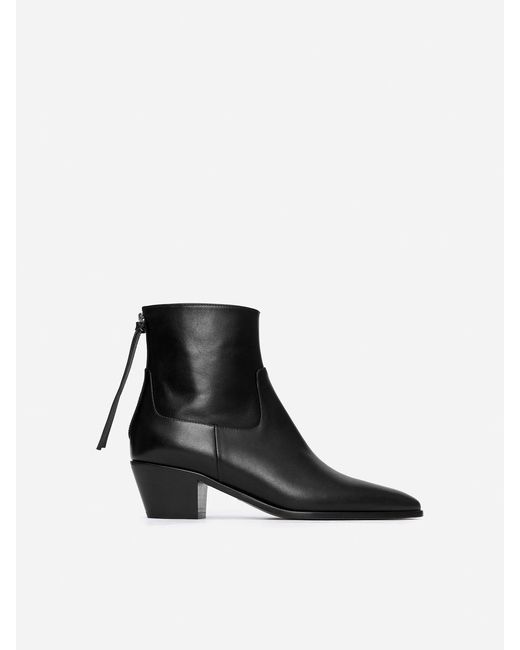 ARKET Black Leather Ankle Boots