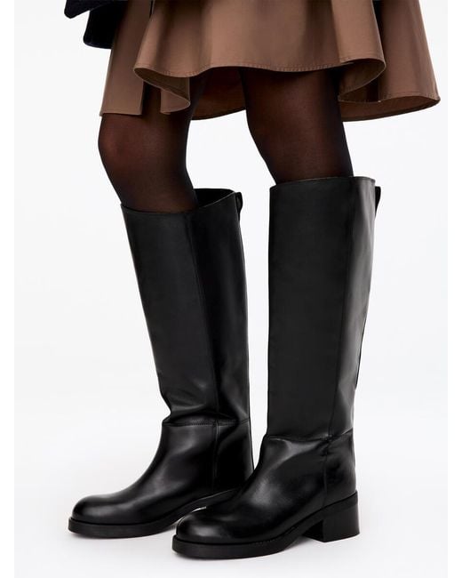 ARKET Black Knee-High Leather Boots