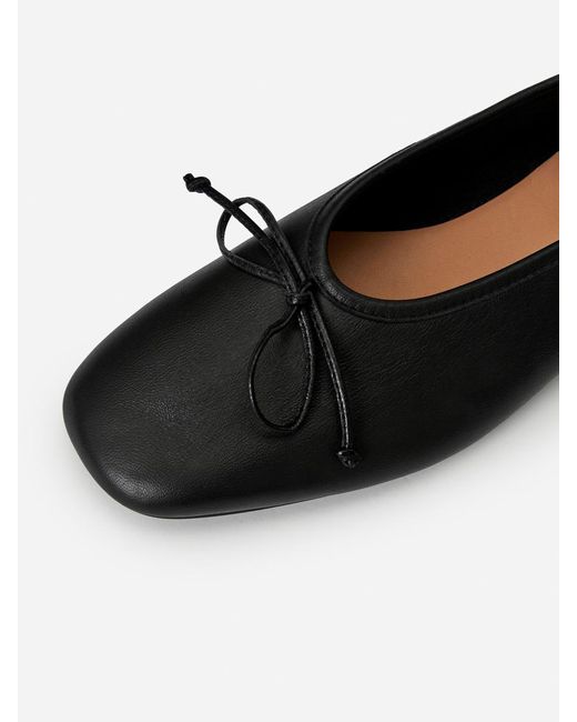 ARKET Black Leather Ballerinas